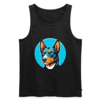 Chien Kelpie Australien Mignon Kawaii Dessin Animé Logo Pour Animaux De Compagnie - Débardeur bio Premium Homme - noir - Devant - Michal (187cm)