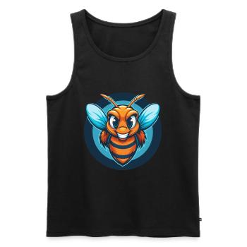 Bee Cute Kawaii Cartoon Clipart Animal Pet Logo - Men's Premium Organic Tank Top - black - Front - Michal (187cm)
