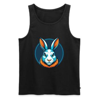 Lapin mignon kawaii dessin animé Clipart Animal Animal Pet Logo - Débardeur bio Premium Homme - noir - Devant - Michal (187cm)
