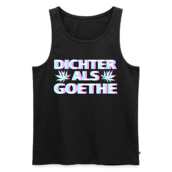 Cannabis Goethe - Männer Premium Bio Tank Top - Schwarz - Vorne - Michal (187cm)