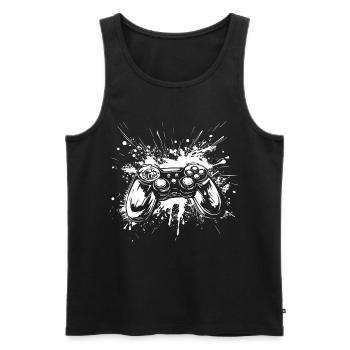 Game Controllers - Men's Premium Organic Tank Top - black - Front - AI Model Male 178 light (178cm)