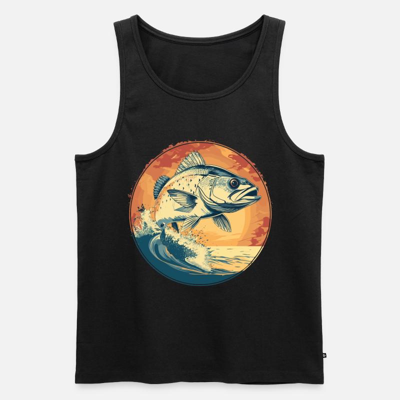 Fisch Illustration - Männer Premium Bio Tank Top - Schwarz