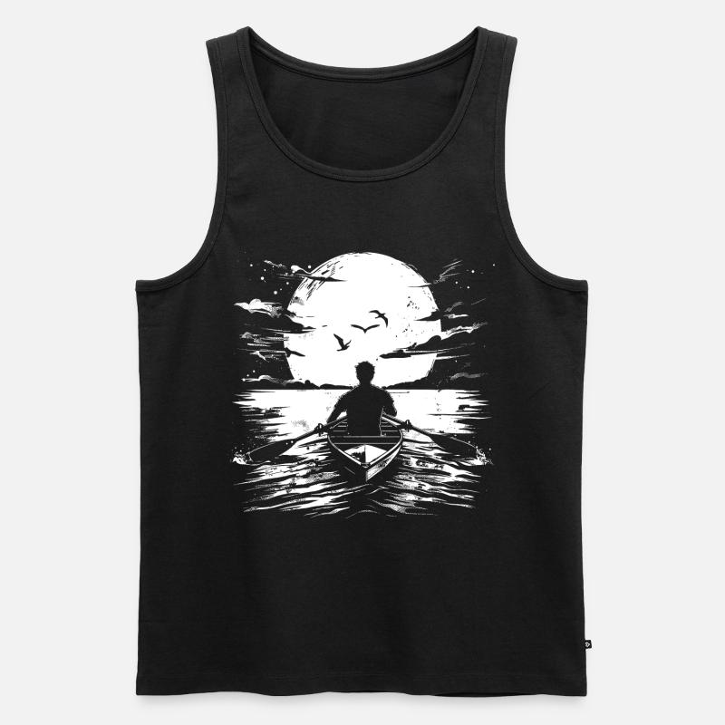 Ruderer Zeichnung - Männer Premium Bio Tank Top - Schwarz