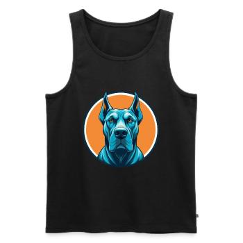 Dogue Allemand Chien Mignon Kawaii Dessin Animé Animal Animal Logo De Compagnie - Débardeur bio Premium Homme - noir - Devant - Michal (187cm)