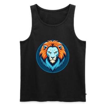 Lion mignon Kawaii dessin animé Clipart Animal Pet Logo - Débardeur bio Premium Homme - noir - Devant - Michal (187cm)