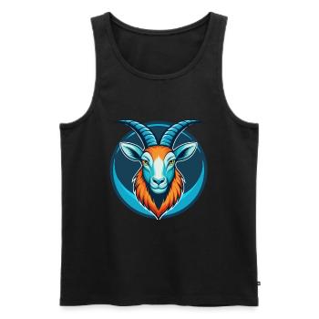 Steinbock Niedliche Kawaii Cartoon Clipart Tier Haustier Logo - Männer Premium Bio Tank Top - Schwarz - Vorne - AI Model Male 178 light (178cm)