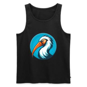 Ibis Cute Kawaii Cartoon Clipart Animal Pet Logo - Men's Premium Organic Tank Top - black - Front - AI Model Male 178 light (178cm)