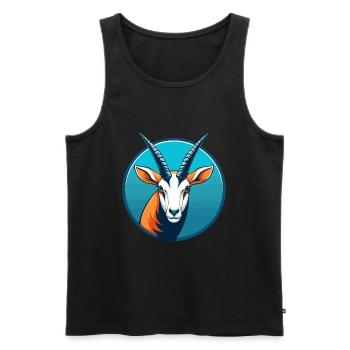 Oryx mignon kawaii dessin animé clipart animal de compagnie logo - Débardeur bio Premium Homme - noir - Devant - AI Model Male 178 light (178cm)