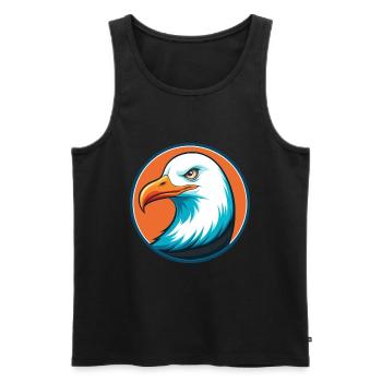 Seagull Cute Funny Kawaii Cartoon Animal Pet Logo - Men's Premium Organic Tank Top - black - Front - AI Model Male 178 light (178cm)