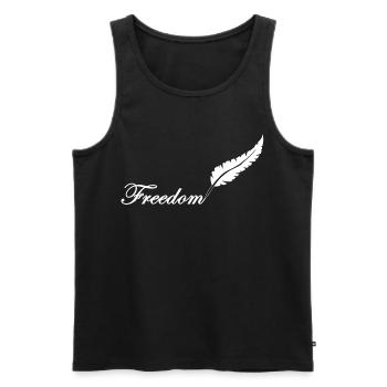 White feather and freedom - Men's Premium Organic Tank Top - black - Front - Michal (187cm)
