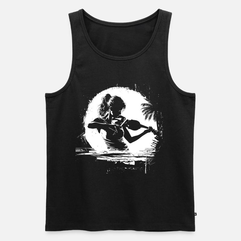 Weiblicher Violinist - Männer Premium Bio Tank Top - Schwarz