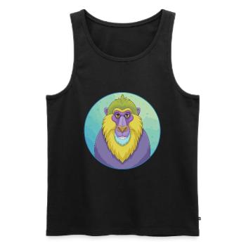 Mandrill Niedliche Kawaii Cartoon Clipart Tier Haustier - Männer Premium Bio Tank Top - Schwarz - Vorne - Michal (187cm)