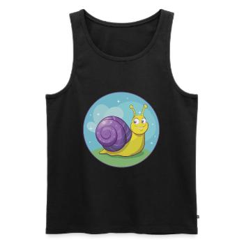 Snail Cute Kawaii Cartoon Clipart Animal Pet - Men's Premium Organic Tank Top - black - Front - Michal (187cm)