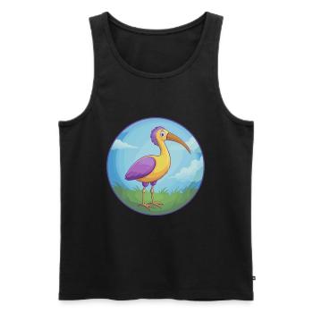 Ibis Cute Kawaii Cartoon Clipart Animal Pet - Men's Premium Organic Tank Top - black - Front - AI Model Male 178 light (178cm)