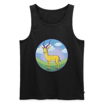 Impala Niedliche Kawaii Cartoon Clipart Tier Haustier - Männer Premium Bio Tank Top - Schwarz - Vorne - Michal (187cm)