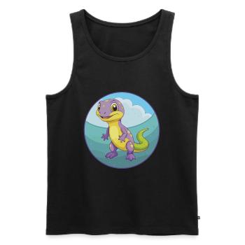 Eidechse Niedlich Kawaii Cartoon Clipart Tier Haustier - Männer Premium Bio Tank Top - Schwarz - Vorne - AI Model Male 178 light (178cm)