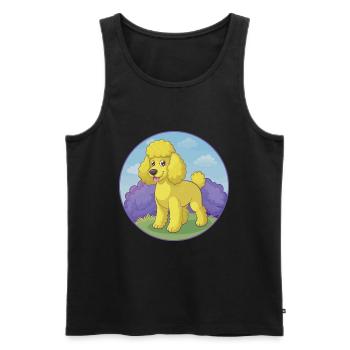 Pudel Hund Niedlich Kawaii Cartoon Clipart Tier Haustier - Männer Premium Bio Tank Top - Schwarz - Vorne - Michal (187cm)