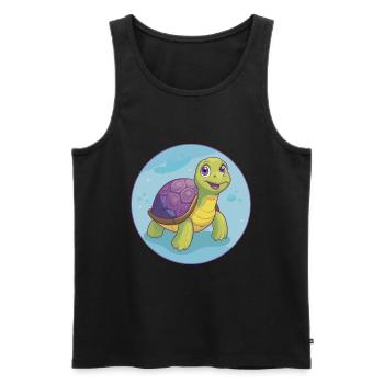 Turtle Cute Kawaii Cartoon Clipart Animal Pet - Men's Premium Organic Tank Top - black - Front - Michal (187cm)