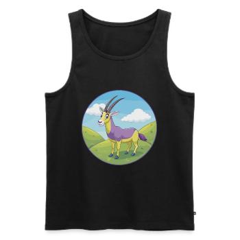 Oryx mignon kawaii dessin animé Clipart animal de compagnie - Débardeur bio Premium Homme - noir - Devant - AI Model Male 178 light (178cm)