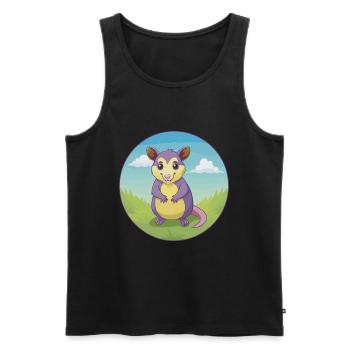 opossum mignon kawaii dessin animé clipart animal de compagnie - Débardeur bio Premium Homme - noir - Devant - Michal (187cm)