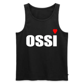 Ossi mit Herz rot - Männer Premium Bio Tank Top - Schwarz - Vorne - Michal (187cm)