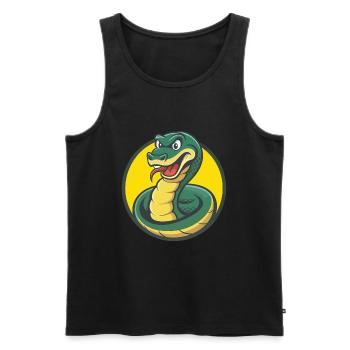 Anaconda Niedliche Kawaii Cartoon Clipart Haustier Tier - Männer Premium Bio Tank Top - Schwarz - Vorne - AI Model Male 178 light (178cm)