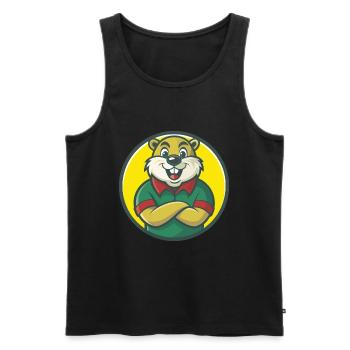 Biber Niedliche Kawaii Cartoon Clipart Haustier Tier - Männer Premium Bio Tank Top - Schwarz - Vorne - Michal (187cm)