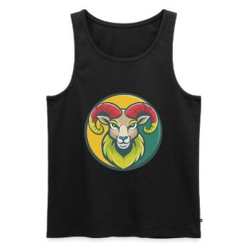Ram Niedliche Kawaii Cartoon Clipart Haustier Tier - Männer Premium Bio Tank Top - Schwarz - Vorne - AI Model Male 178 light (178cm)
