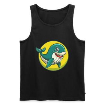 Blauwal Niedlich Kawaii Cartoon Clipart Haustier Tier - Männer Premium Bio Tank Top - Schwarz - Vorne - Michal (187cm)