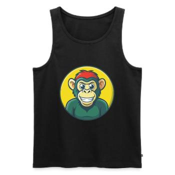 Bonobo Cute Kawaii Cartoon Clipart Pet Animal - Men's Premium Organic Tank Top - black - Front - Michal (187cm)