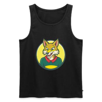 Coyote Cute Kawaii Cartoon Clipart Pet Animal - Men's Premium Organic Tank Top - black - Front - Michal (187cm)