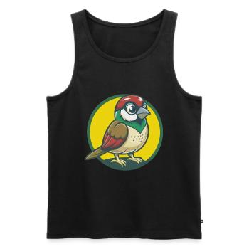Spatz Niedlich Kawaii Cartoon Clipart Haustier Tier - Männer Premium Bio Tank Top - Schwarz - Vorne - Michal (187cm)