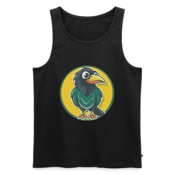 corbeau mignon Kawaii dessin animé Clipart animal de compagnie - Débardeur bio Premium Homme - noir - Devant - Michal (187cm)