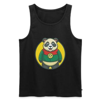 Panda Niedlich Kawaii Cartoon Clipart Haustier Tier - Männer Premium Bio Tank Top - Schwarz - Vorne - Michal (187cm)