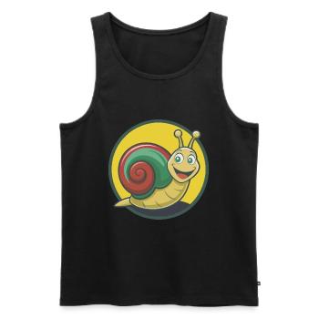 Snail Cute Kawaii Cartoon Clipart Pet Animal - Men's Premium Organic Tank Top - black - Front - Michal (187cm)