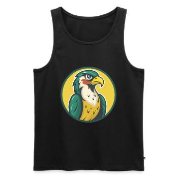 Falcon Cute Kawaii Cartoon Clipart Pet Animal - Men's Premium Organic Tank Top - black - Front - Michal (187cm)