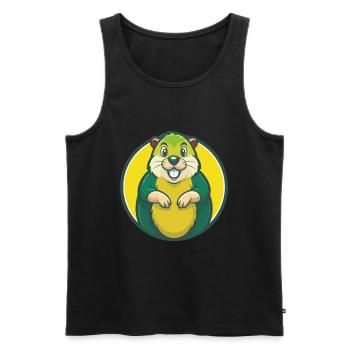 Gopher Cute Kawaii Cartoon Clipart Pet Animal - Men's Premium Organic Tank Top - black - Front - AI Model Male 178 light (178cm)