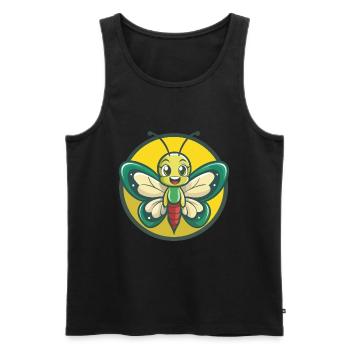 papillon mignon kawaii dessin animé clipart animal de compagnie - Débardeur bio Premium Homme - noir - Devant - Michal (187cm)