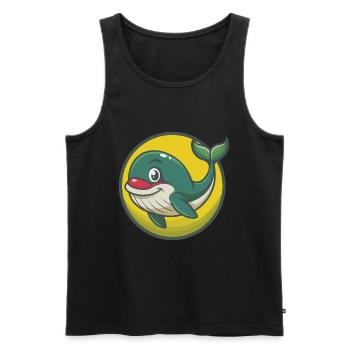 baleine mignon Kawaii dessin animé Clipart animal de compagnie - Débardeur bio Premium Homme - noir - Devant - Michal (187cm)