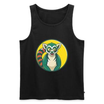 Lemur Cute Kawaii Cartoon Clipart Pet Animal - Men's Premium Organic Tank Top - black - Front - Michal (187cm)