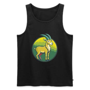 Steinbock Niedliche Kawaii Cartoon Clipart Haustier Tier - Männer Premium Bio Tank Top - Schwarz - Vorne - AI Model Male 178 light (178cm)
