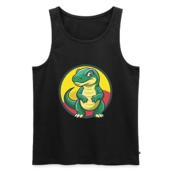 Komodo Dragon Cute Kawaii Cartoon Clipart Animal - Men's Premium Organic Tank Top - black - Front - Michal (187cm)