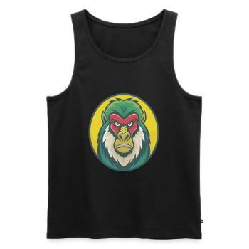 Mandrill Niedliche Kawaii Cartoon Clipart Haustier Tier - Männer Premium Bio Tank Top - Schwarz - Vorne - Michal (187cm)