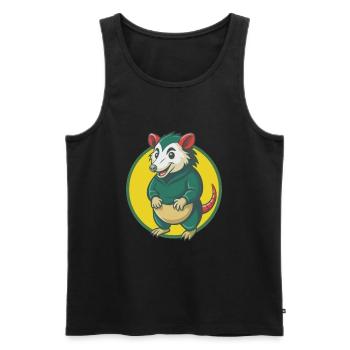 opossum mignon kawaii dessin animé clipart animal de compagnie - Débardeur bio Premium Homme - noir - Devant - Michal (187cm)