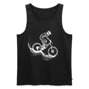 Dessin VTT - Débardeur bio Premium Homme - noir - Devant - AI Model Male 178 light (178cm)