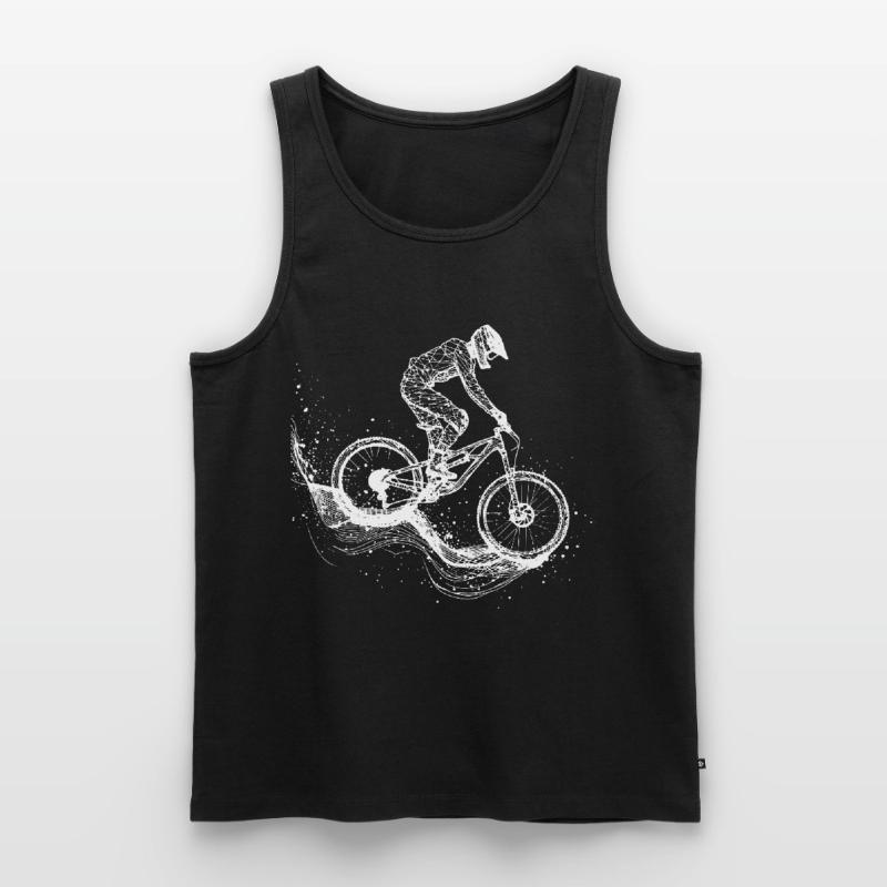 Mountainbiking Zeichnung Männer Premium Bio Tank Top