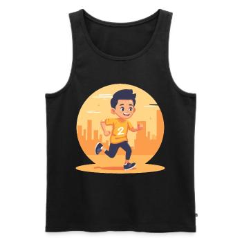 Marathon Junge Grafik - Männer Premium Bio Tank Top - Schwarz - Vorne - Michal (187cm)
