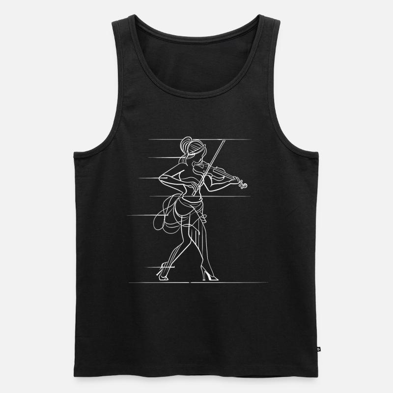 Violinspielerin - Männer Premium Bio Tank Top - Schwarz