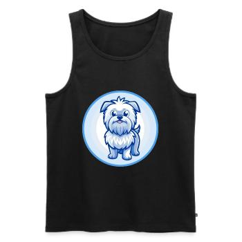 Affenpinscher chien bleu kawaii personnage de dessin animé - Débardeur bio Premium Homme - noir - Devant - Michal (187cm)