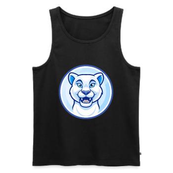 Cougar Bleu Kawaii Dessin Animé Personnage Clipart Animal de compagnie - Débardeur bio Premium Homme - noir - Devant - AI Model Male 178 light (178cm)